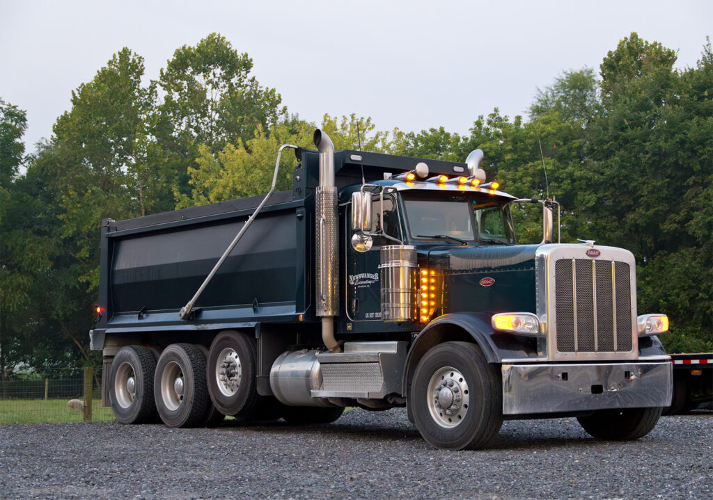 green dump truck