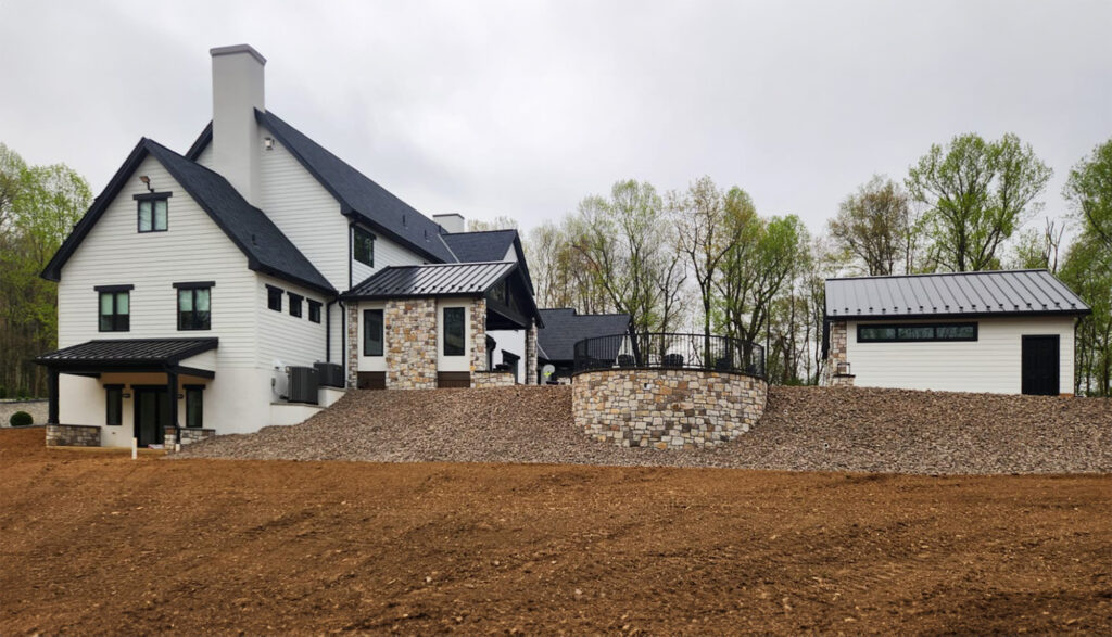 large modern house with patio